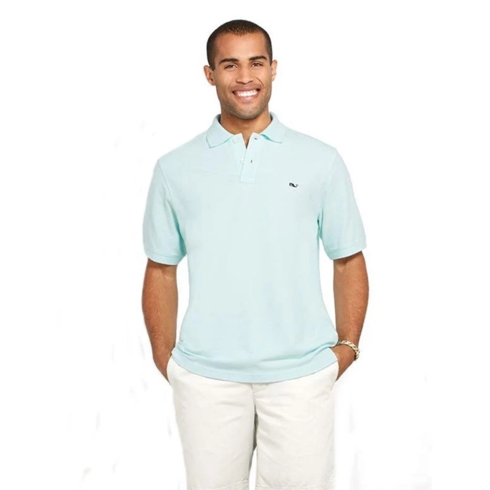Vineyard Vines Men's Classic Pique Polo 1K0503 Blue Mist S